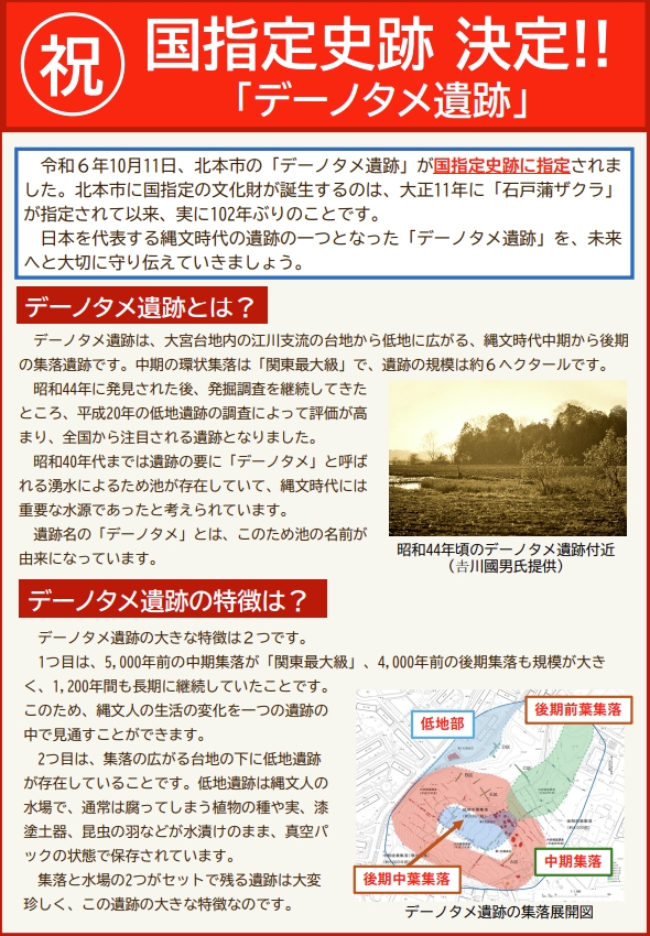 デーノタメ遺跡 国史跡指定